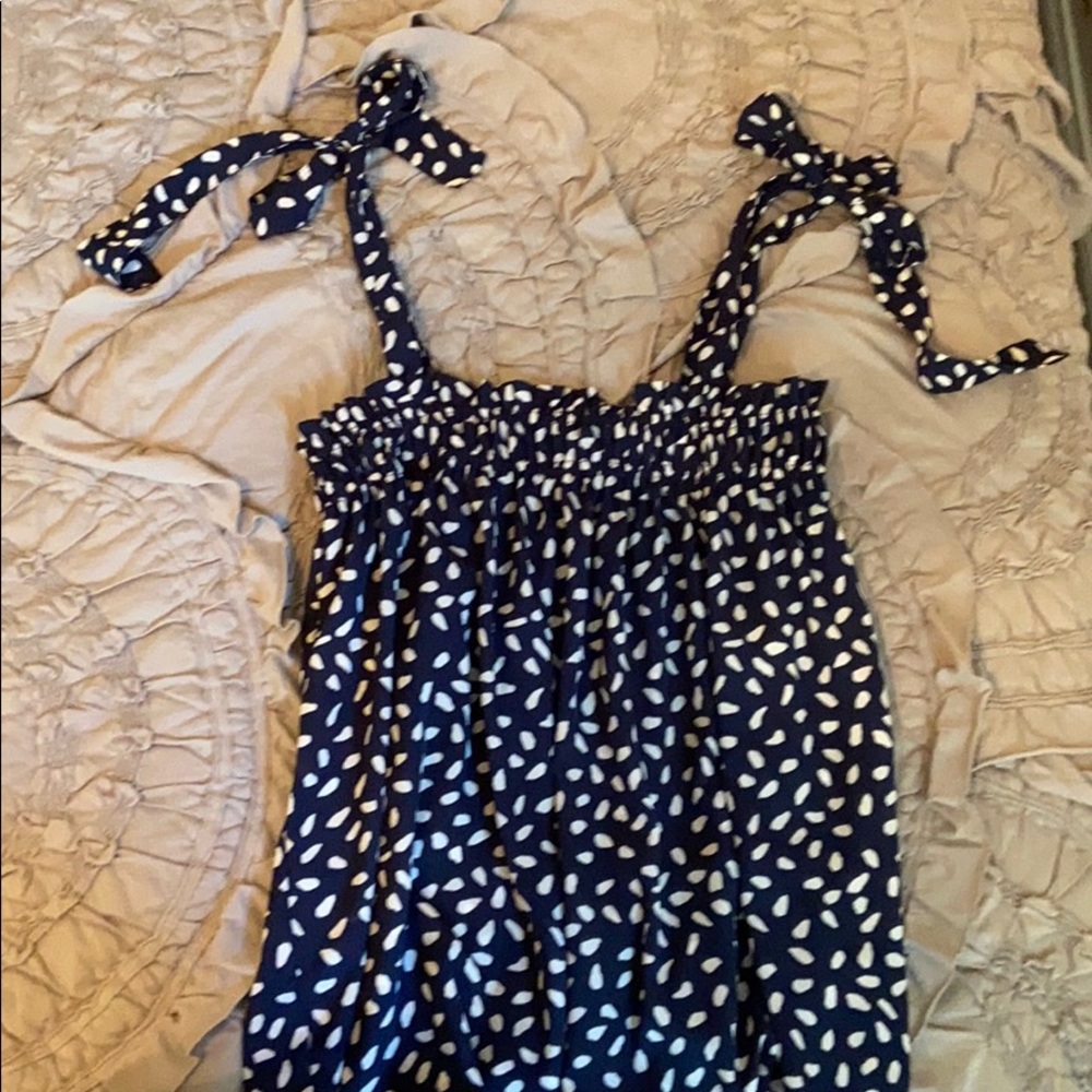 Navy & White Tie Summer Tank